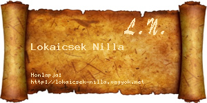 Lokaicsek Nilla névjegykártya