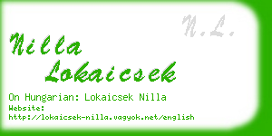 nilla lokaicsek business card
